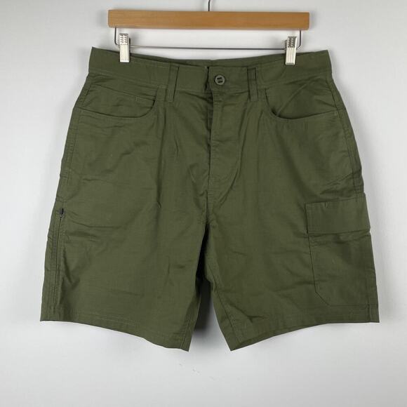 PrAna Men's Double Peak Shorts 34 Ripstop 8" Cargo Green Hiking Outdoors NEW - Picture 3 of 9